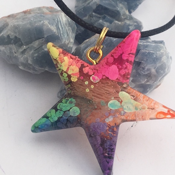 Hand painted Start Necklace - Picture 3 of 4